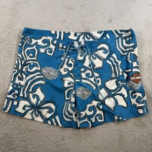 Harley Davidson Tori Richard Board Shorts Mens XL Blue Floral Swim Trunks